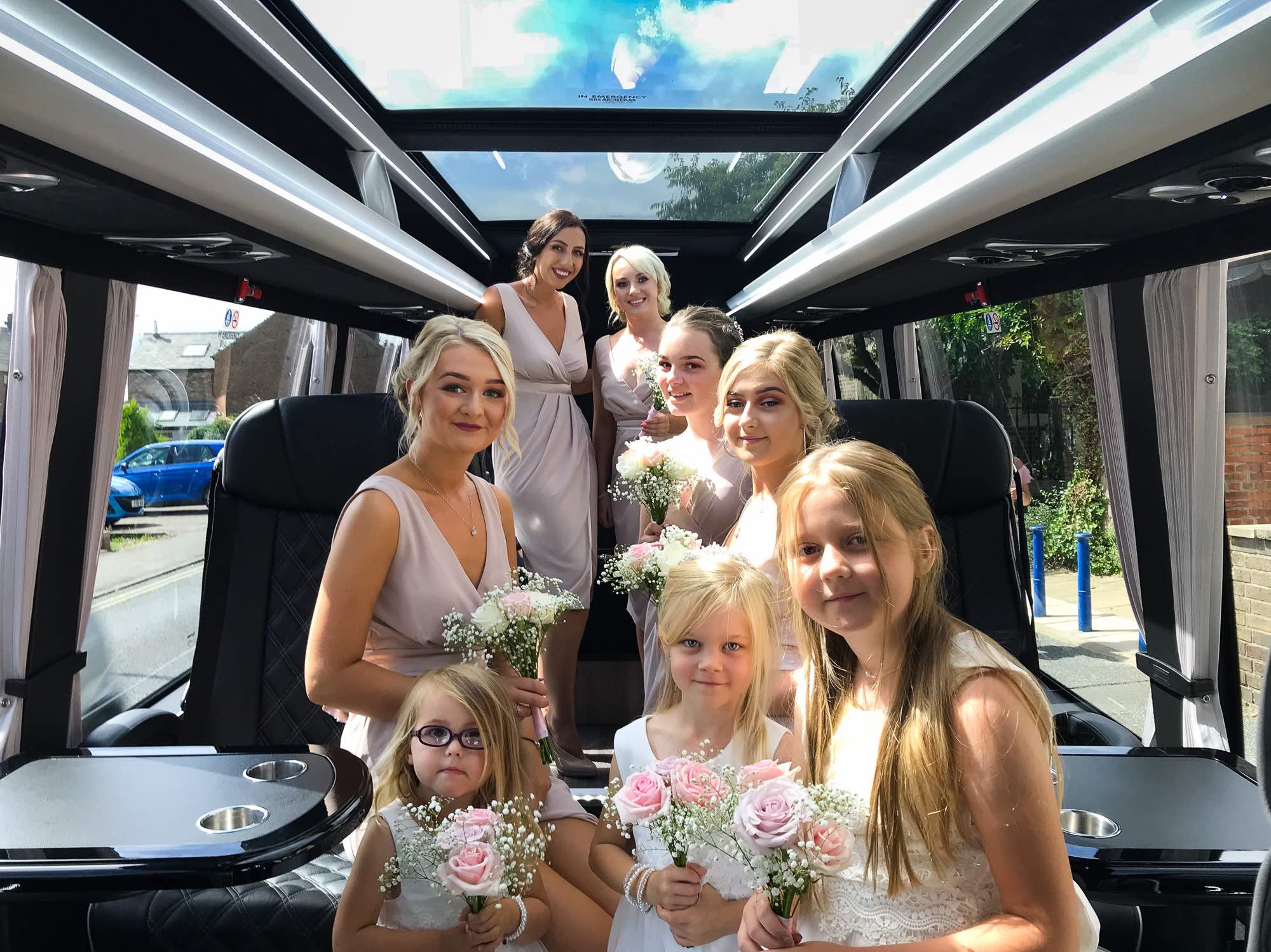 Minibus bridal party